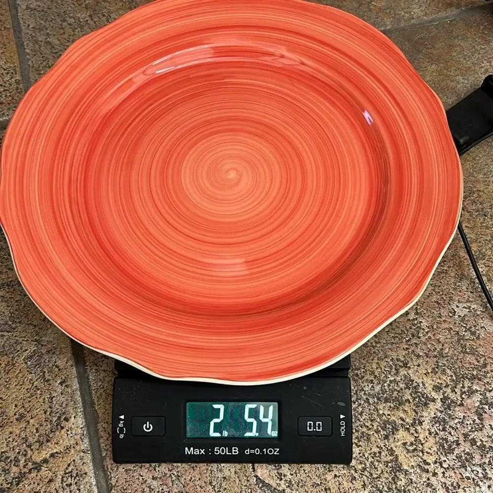 Franciscan Flora Rosa Red Charger Plate Portugal 12 In Round Scalloped Swirl